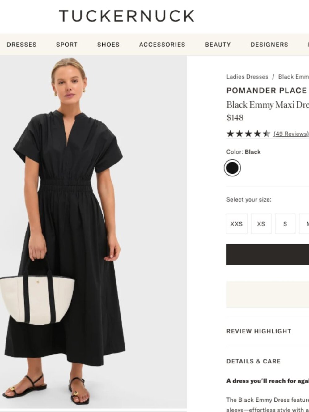 Tuckernuck Black Emmy Maxi Dress